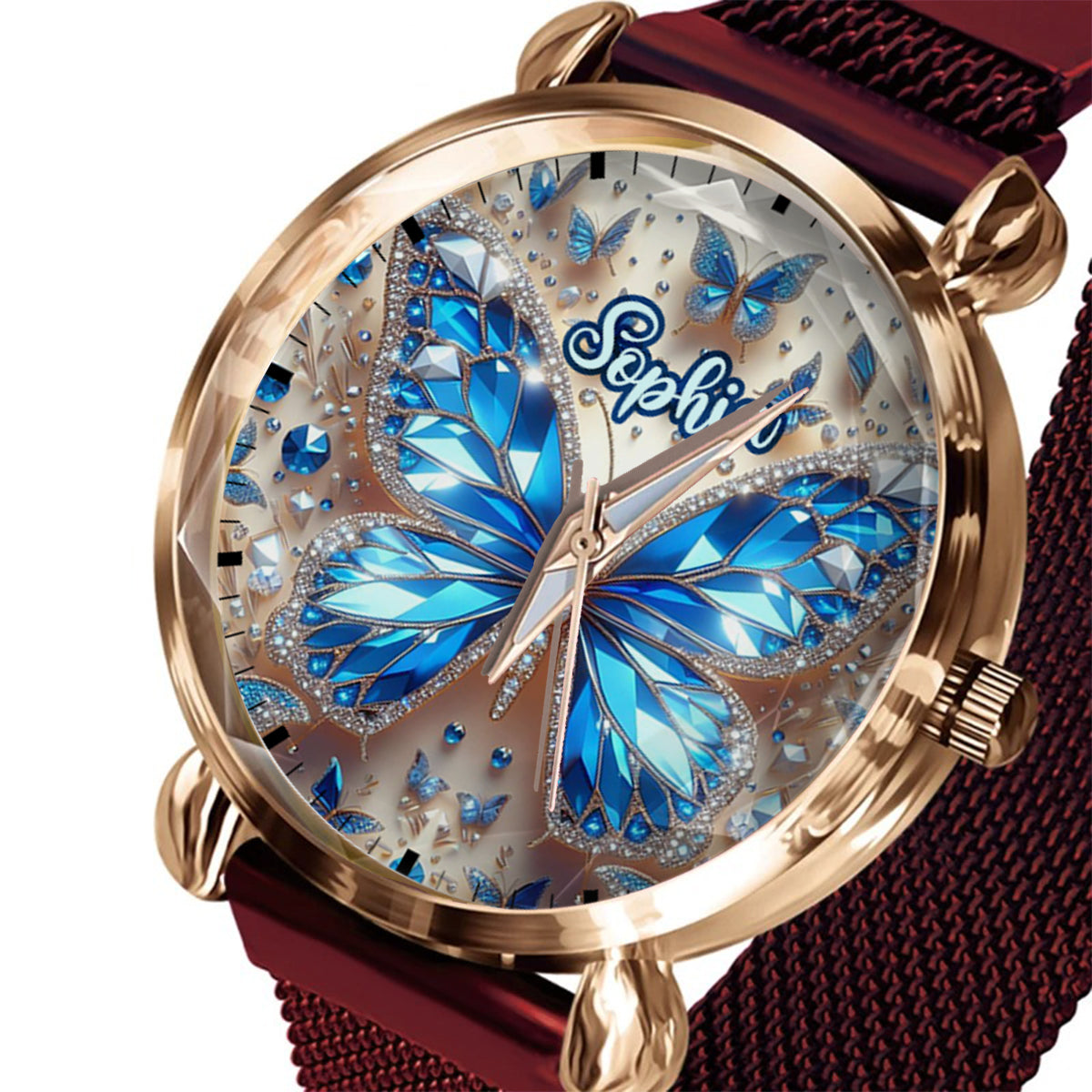 Magnifiques papillons - Montre-bracelet personnalisée pour femme avec papillons 
