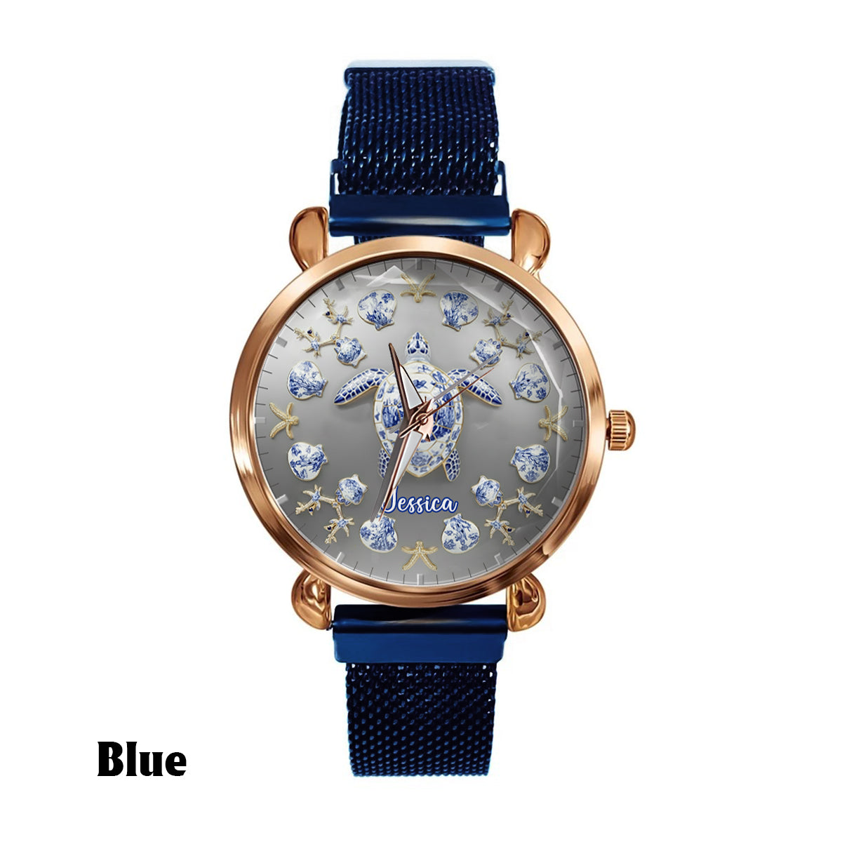 Toile De Jouy Tortue - Montre-bracelet personnalisée pour femme en forme de tortue