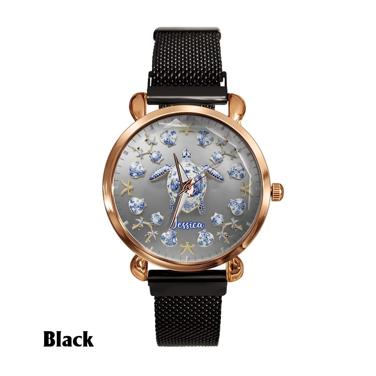 Toile De Jouy Tortue - Montre-bracelet personnalisée pour femme en forme de tortue