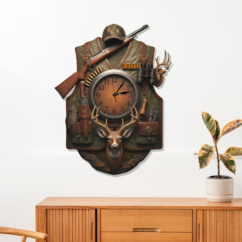 Passionné de chasse - Horloge murale lumineuse LED personnalisée sur le thème de la chasse