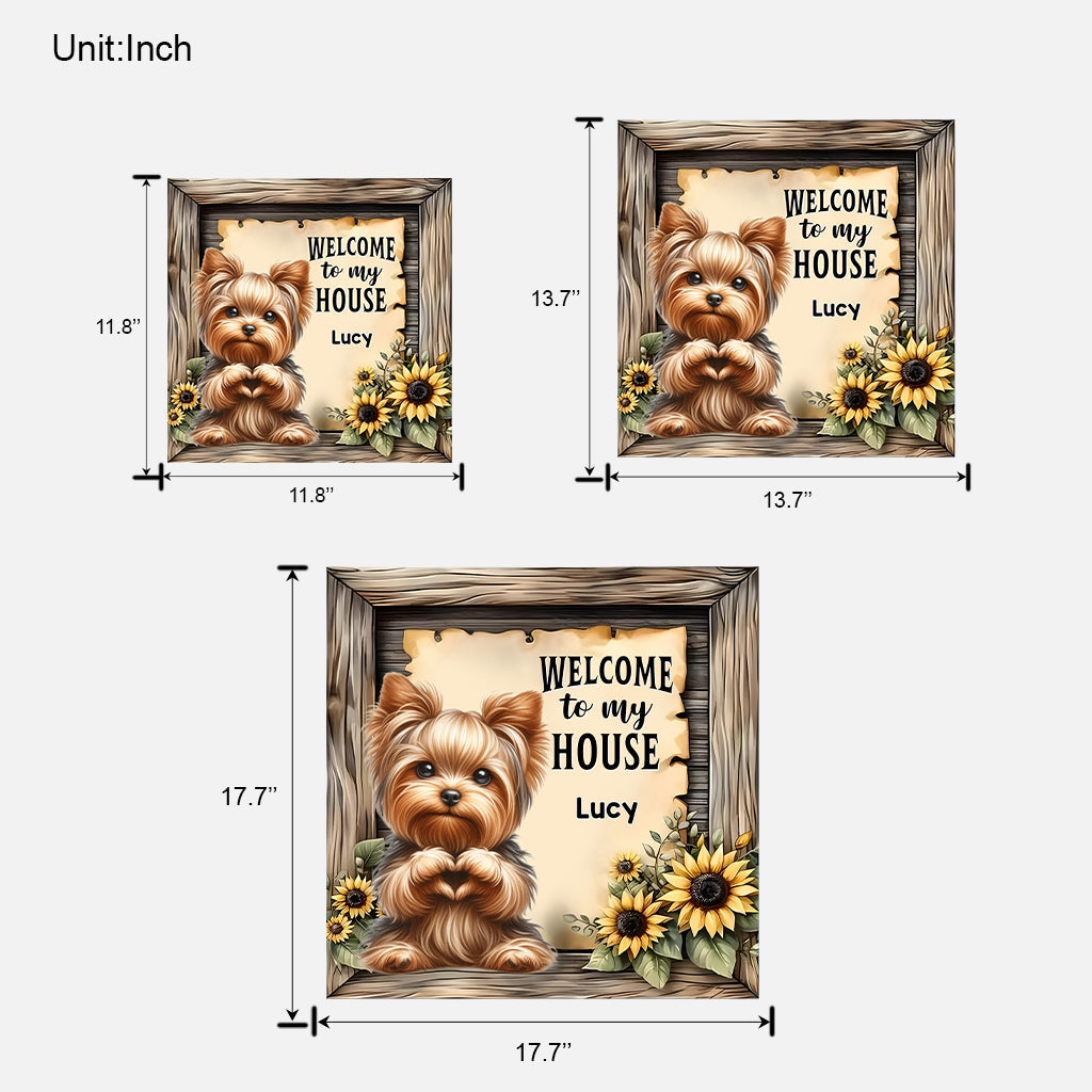 Bienvenue chez moi - Panneau en bois personnalisé pour chien