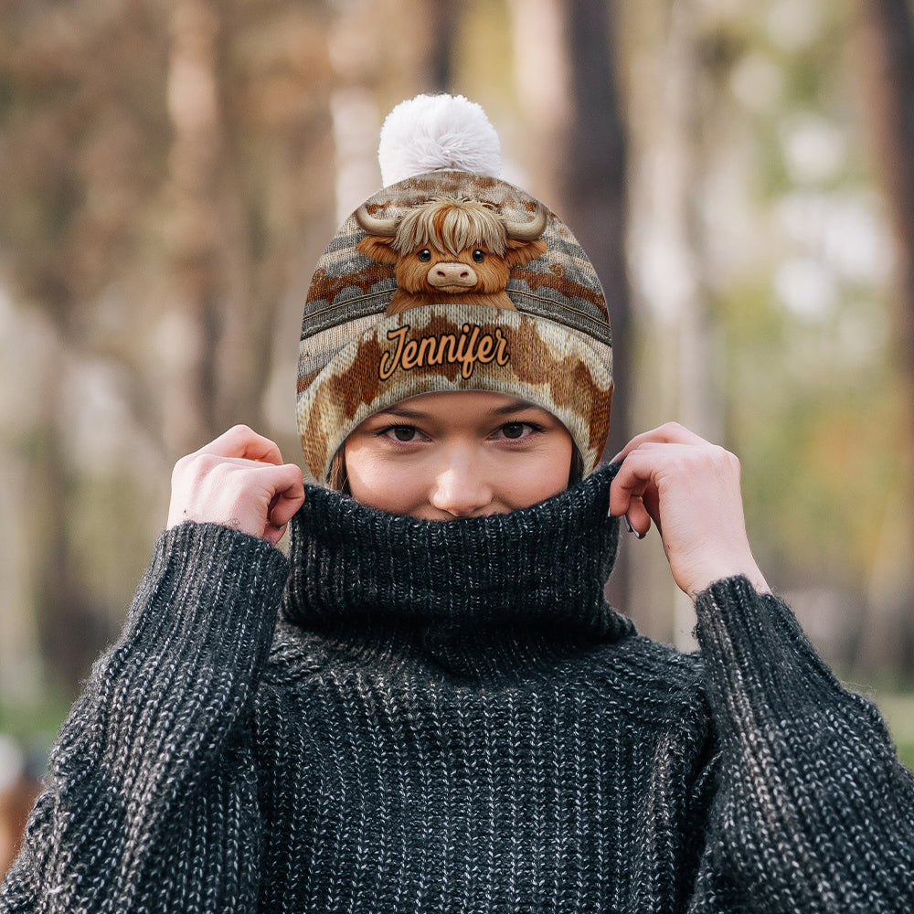 Mignonne vache des Highlands - Bonnet personnalisé vache des Highlands