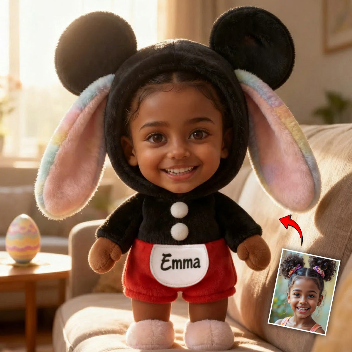 Coussin en fausse fourrure premium personnalisé pour enfant, avec photo personnalisée pour maman ou grand-mère