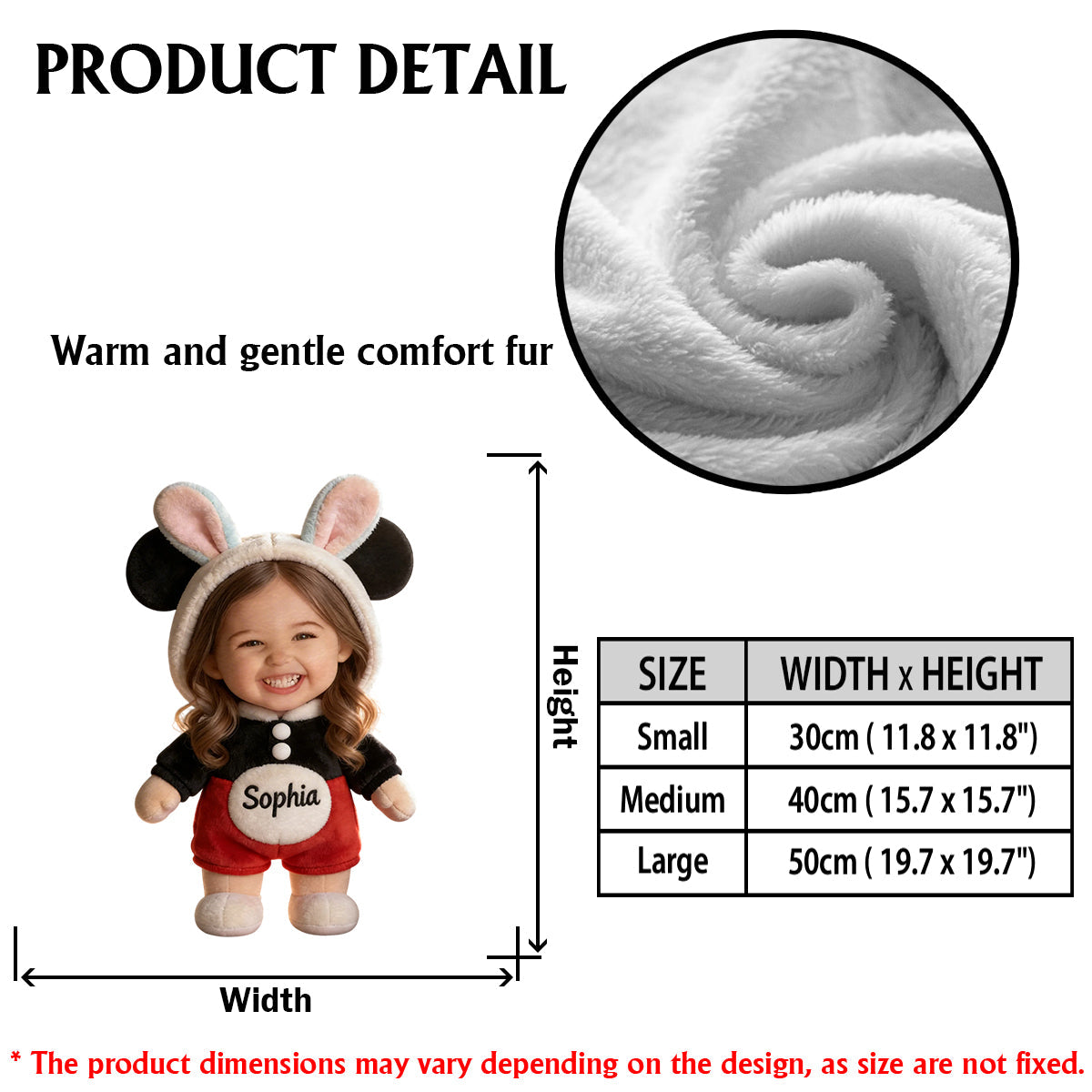 Coussin en fausse fourrure premium personnalisé pour enfant, avec photo personnalisée pour maman ou grand-mère