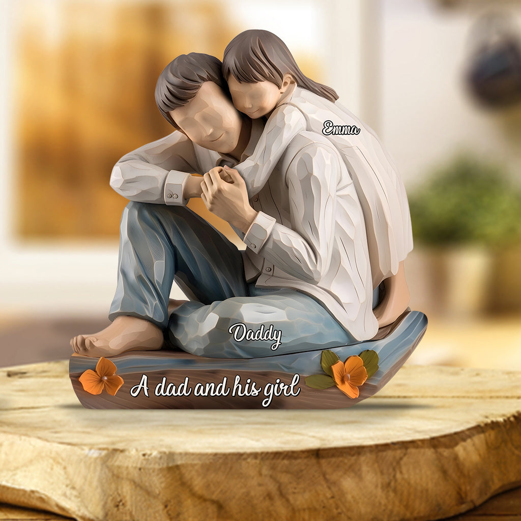 Papa et fille, fils - Plaque acrylique personnalisée pour père