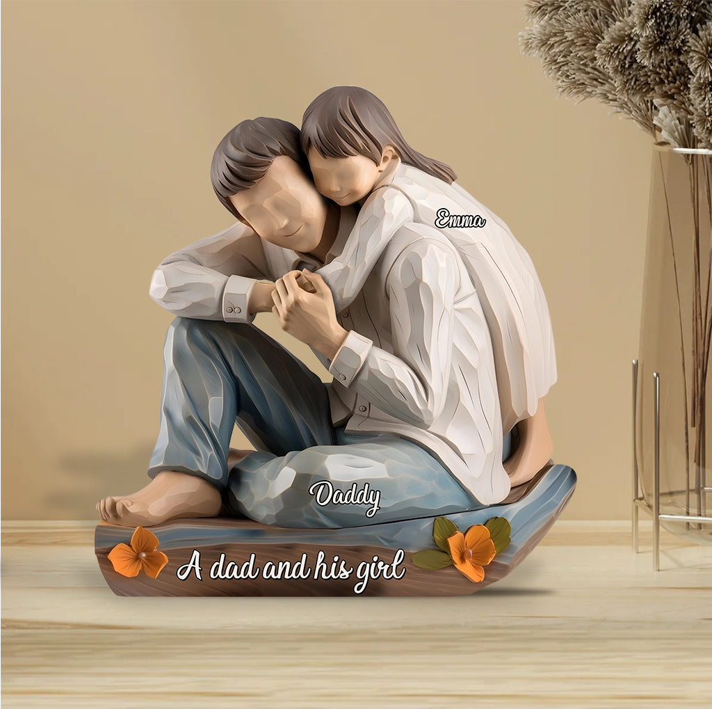 Papa et fille, fils - Plaque acrylique personnalisée pour père