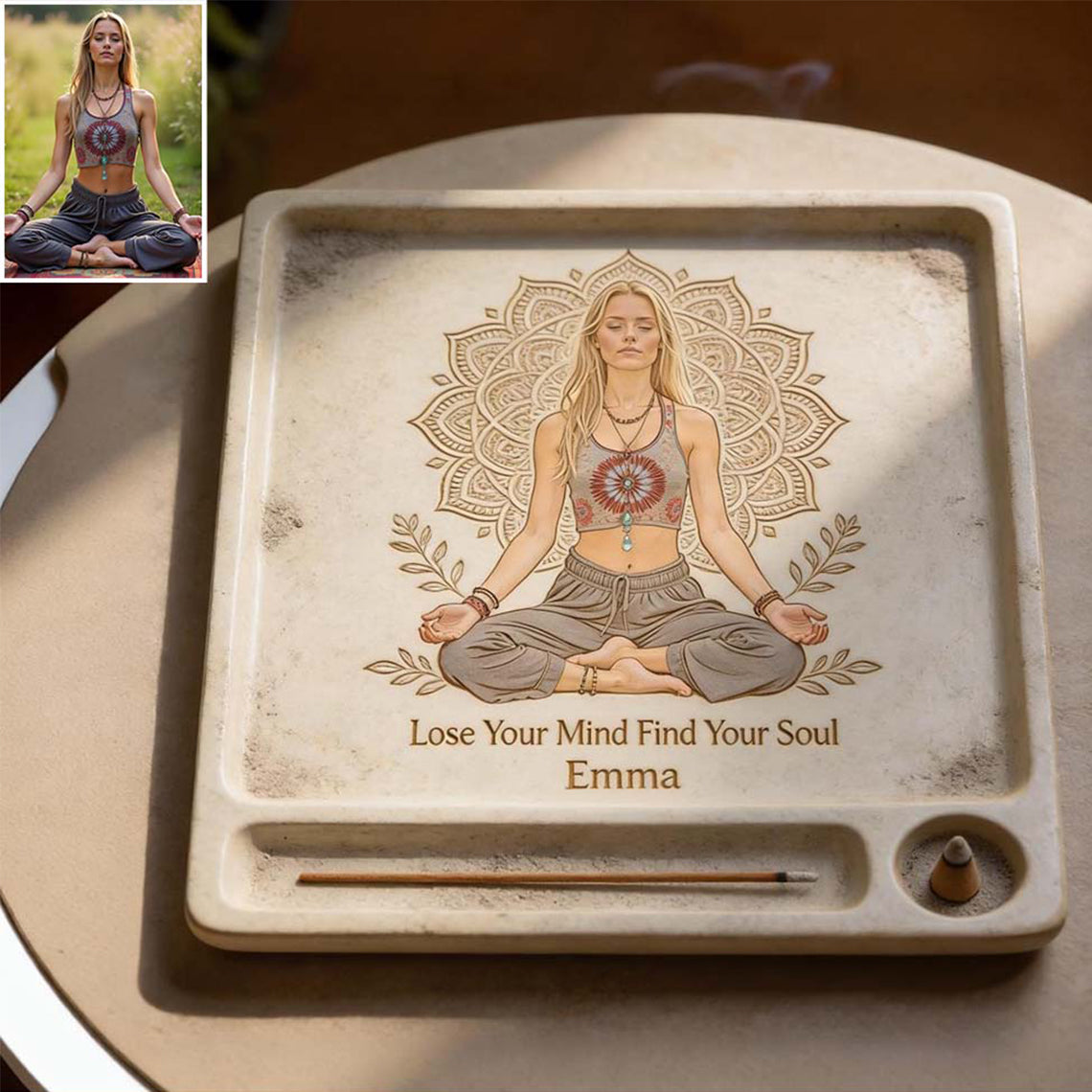 Namaste - Plateau polyvalent personnalisé Hippie
