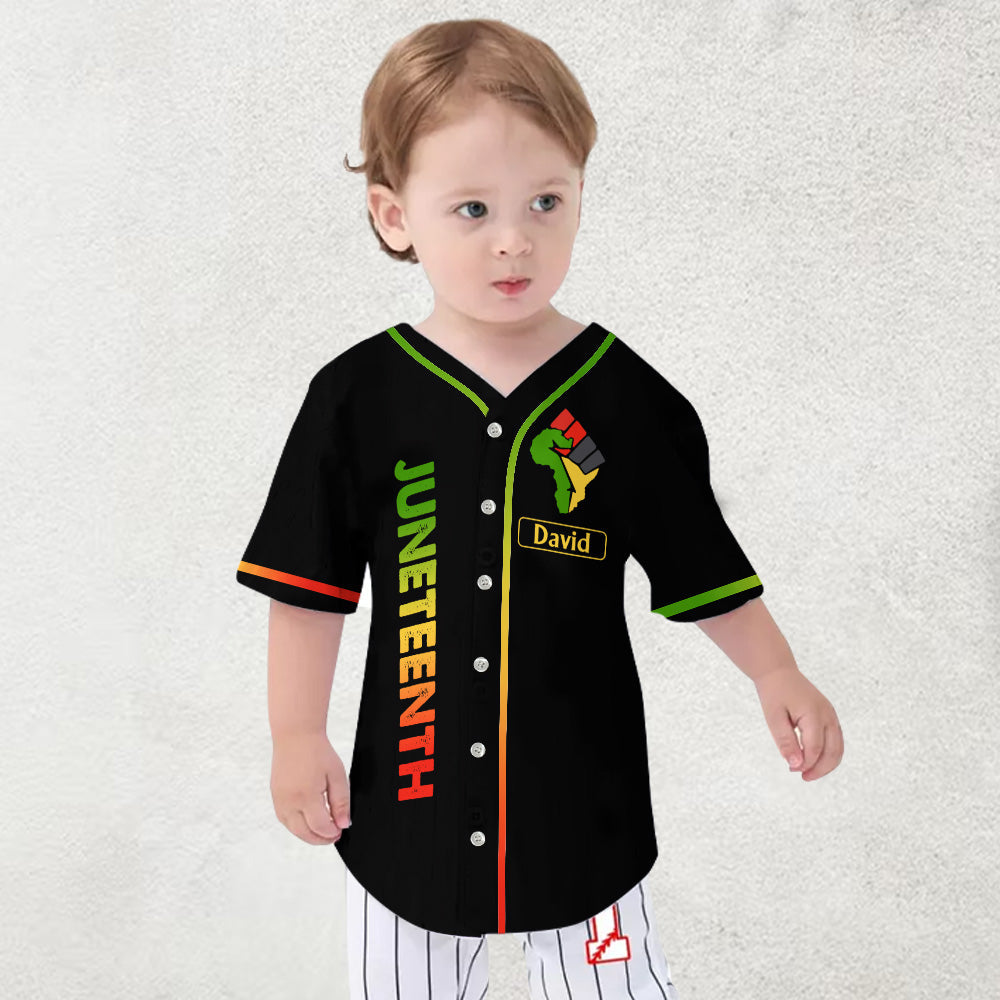 Black Father - Personalized Juneteenth Baseball Jersey