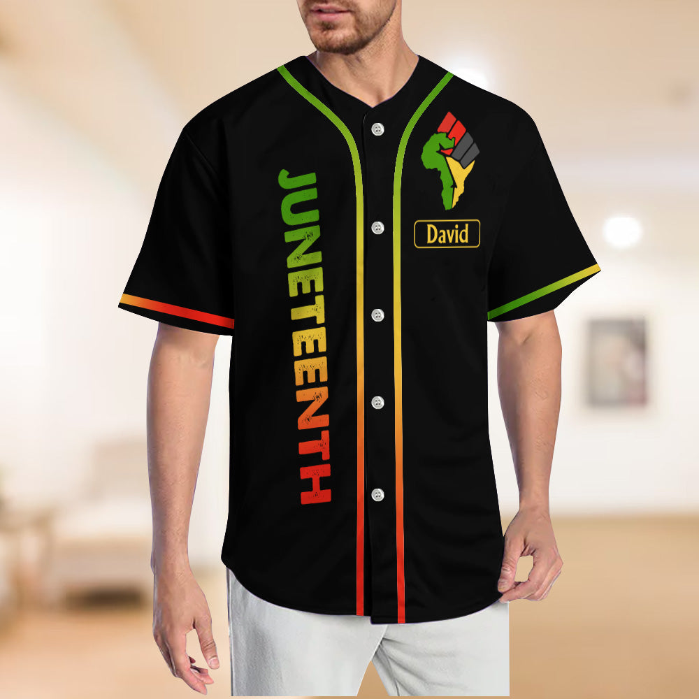Black Father - Personalized Juneteenth Baseball Jersey