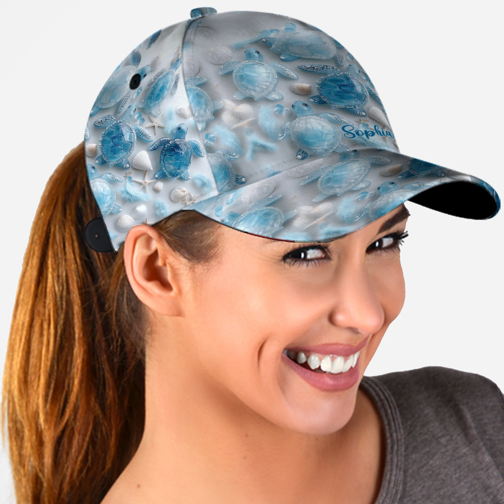 Sea Turtles The Ocean Is Calling - Personalized Turtle Classic Cap