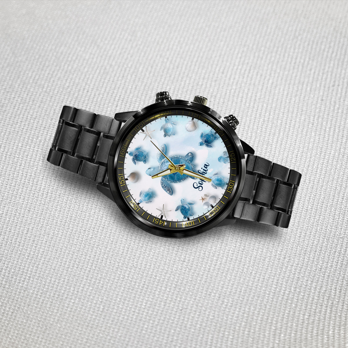 Juste une fille qui aime les tortues - Montre-bracelet personnalisée en forme de tortue