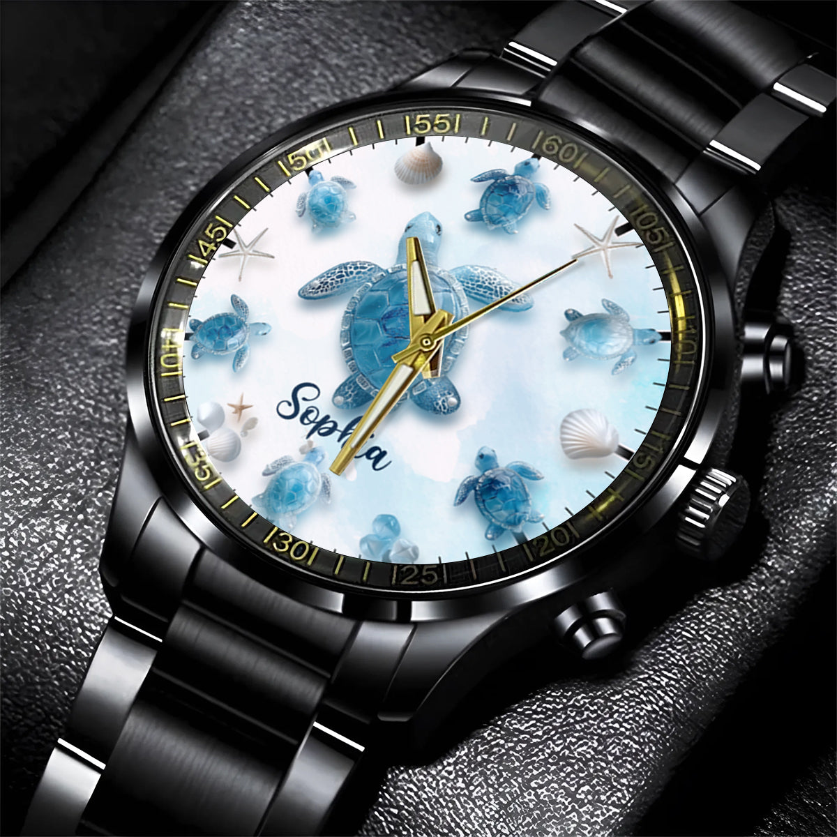 Juste une fille qui aime les tortues - Montre-bracelet personnalisée en forme de tortue