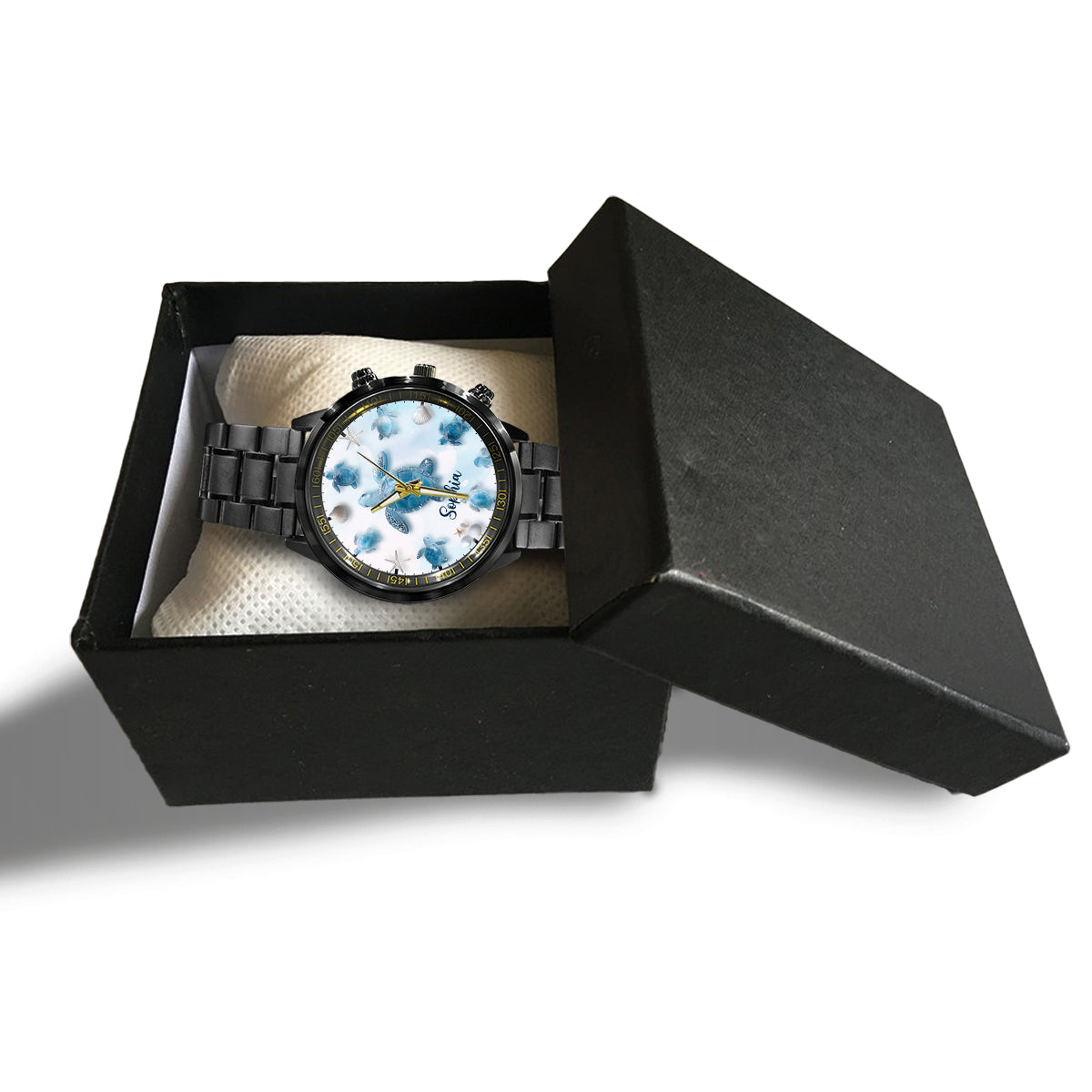 Juste une fille qui aime les tortues - Montre-bracelet personnalisée en forme de tortue