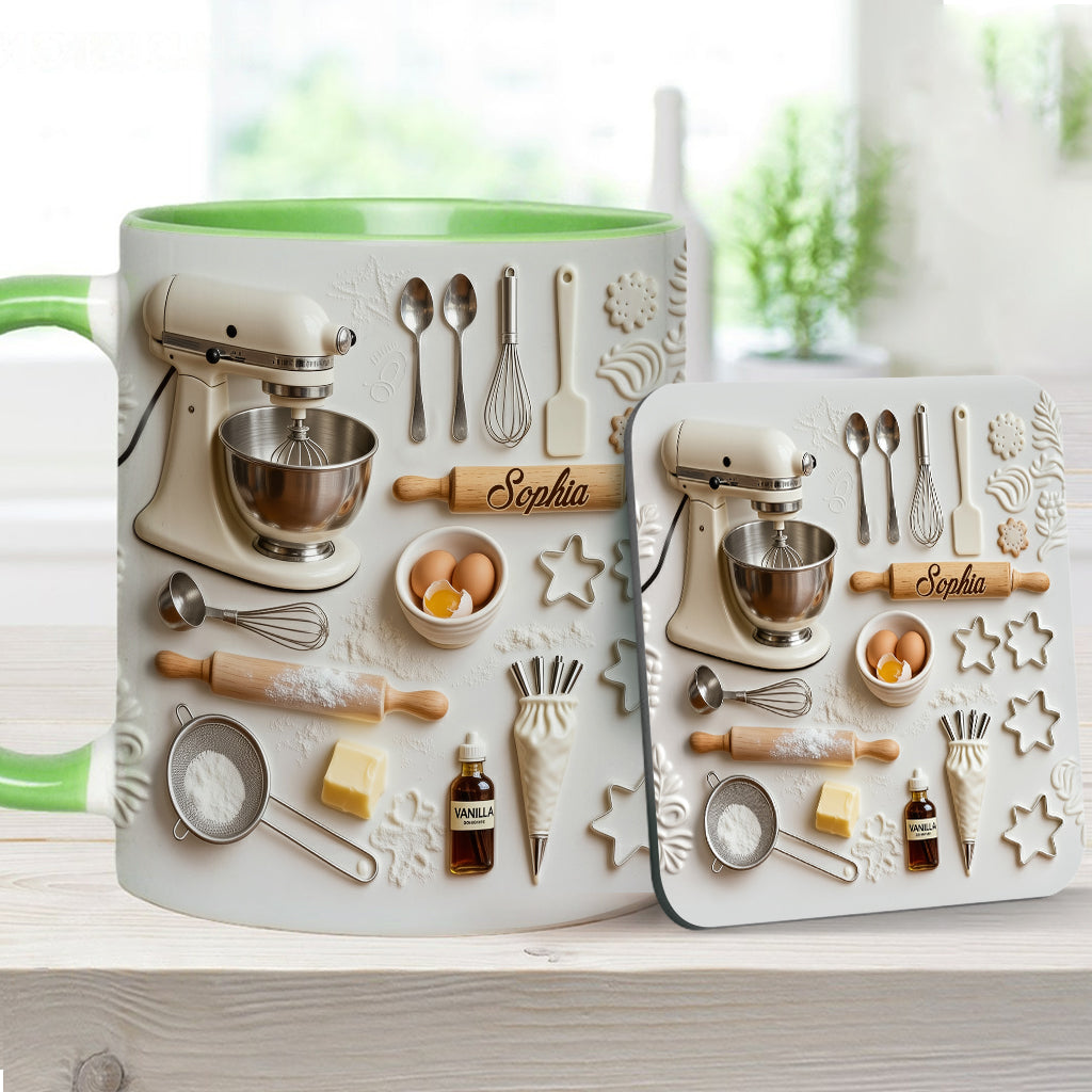 Love Baking - Personalized Baking Accent Mug & Coaster