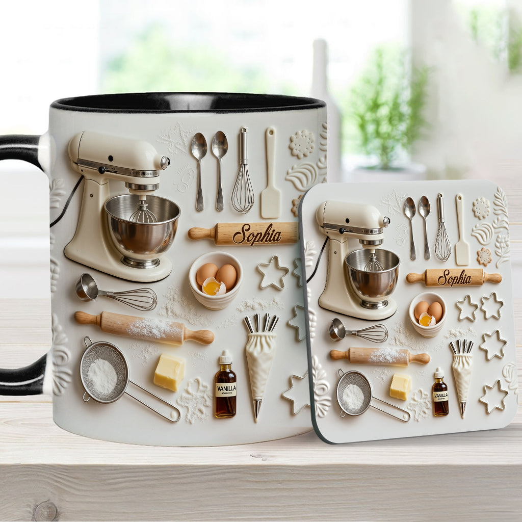 Love Baking - Personalized Baking Accent Mug & Coaster