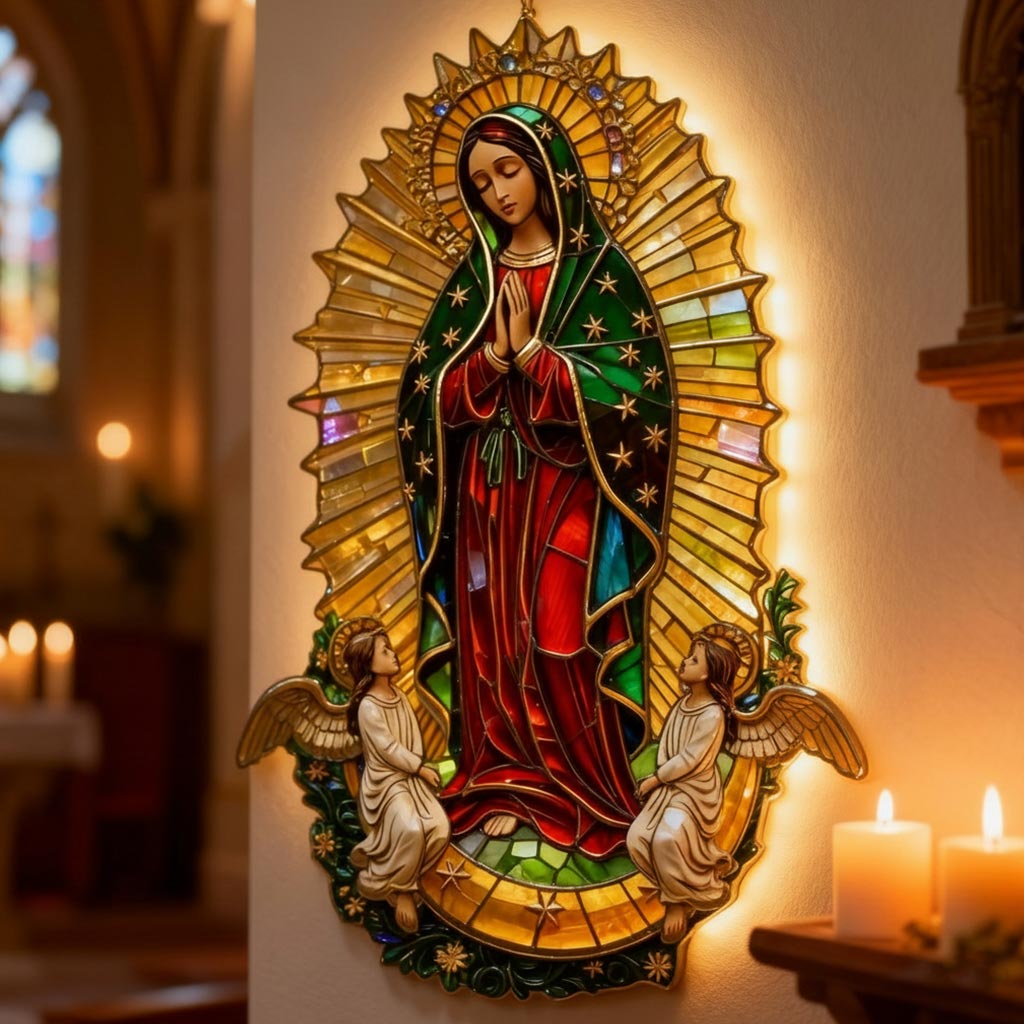 Notre-Dame de Guadalupe - Enseigne lumineuse LED chrétienne en acrylique