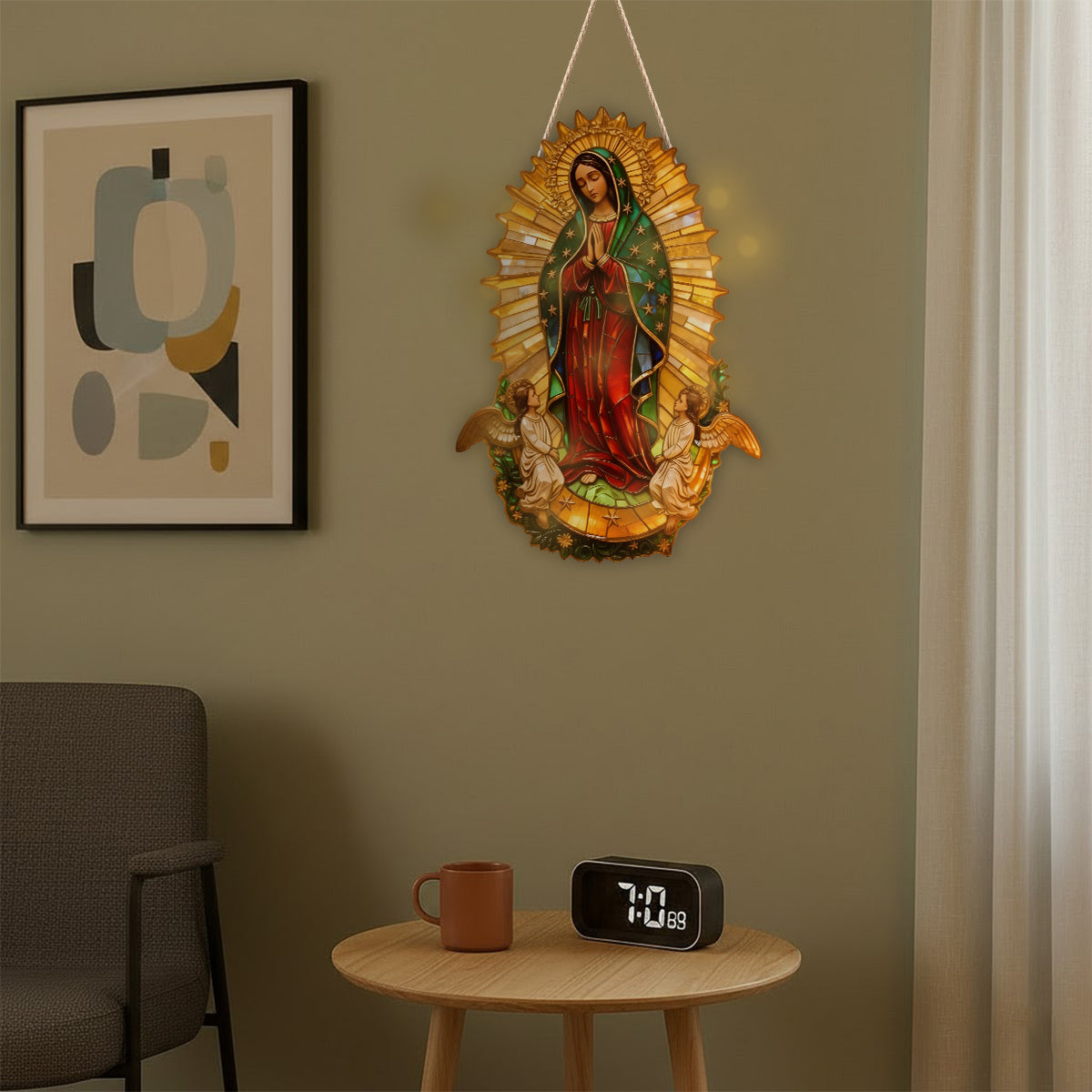 Notre-Dame de Guadalupe - Enseigne lumineuse LED chrétienne en acrylique