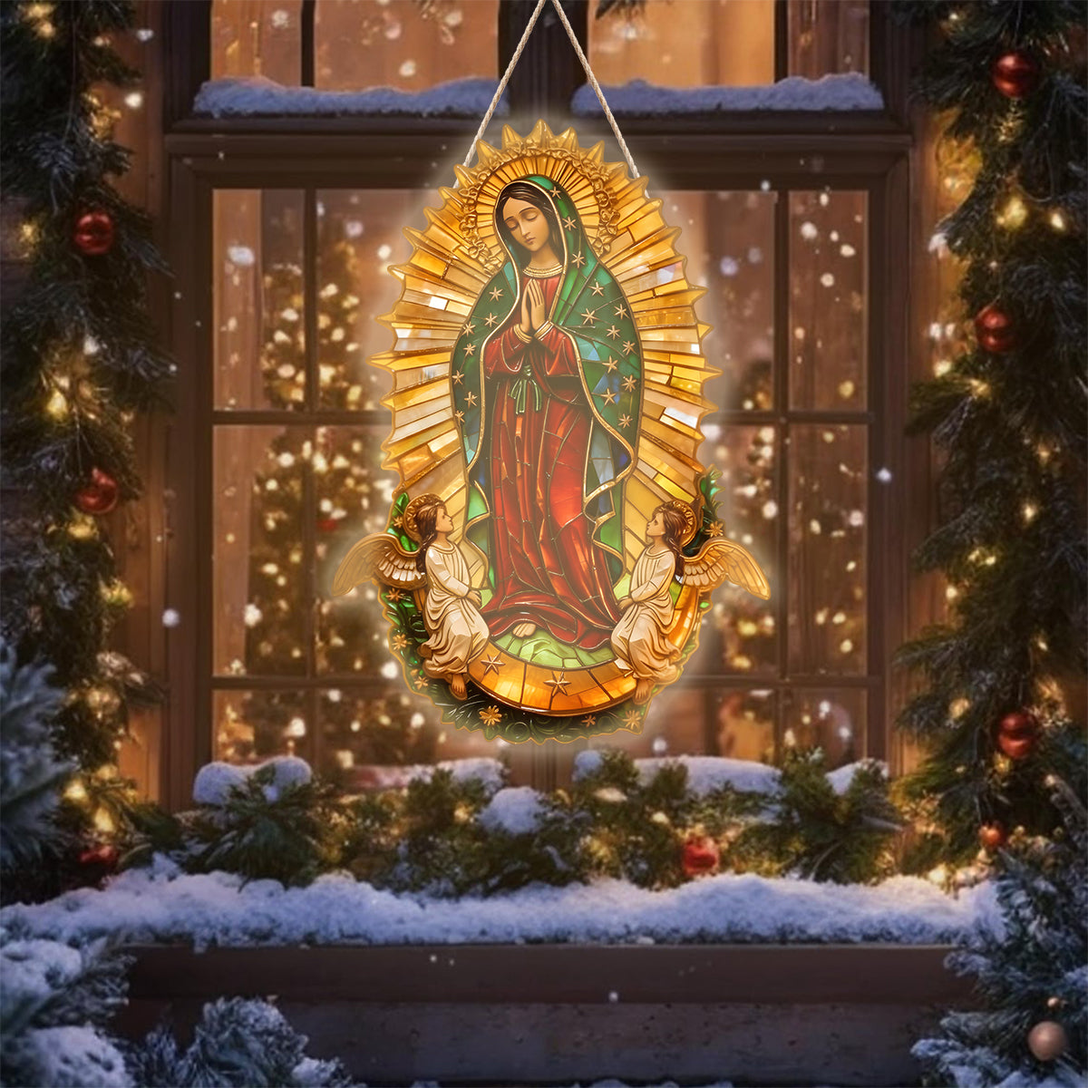 Notre-Dame de Guadalupe - Enseigne lumineuse LED chrétienne en acrylique