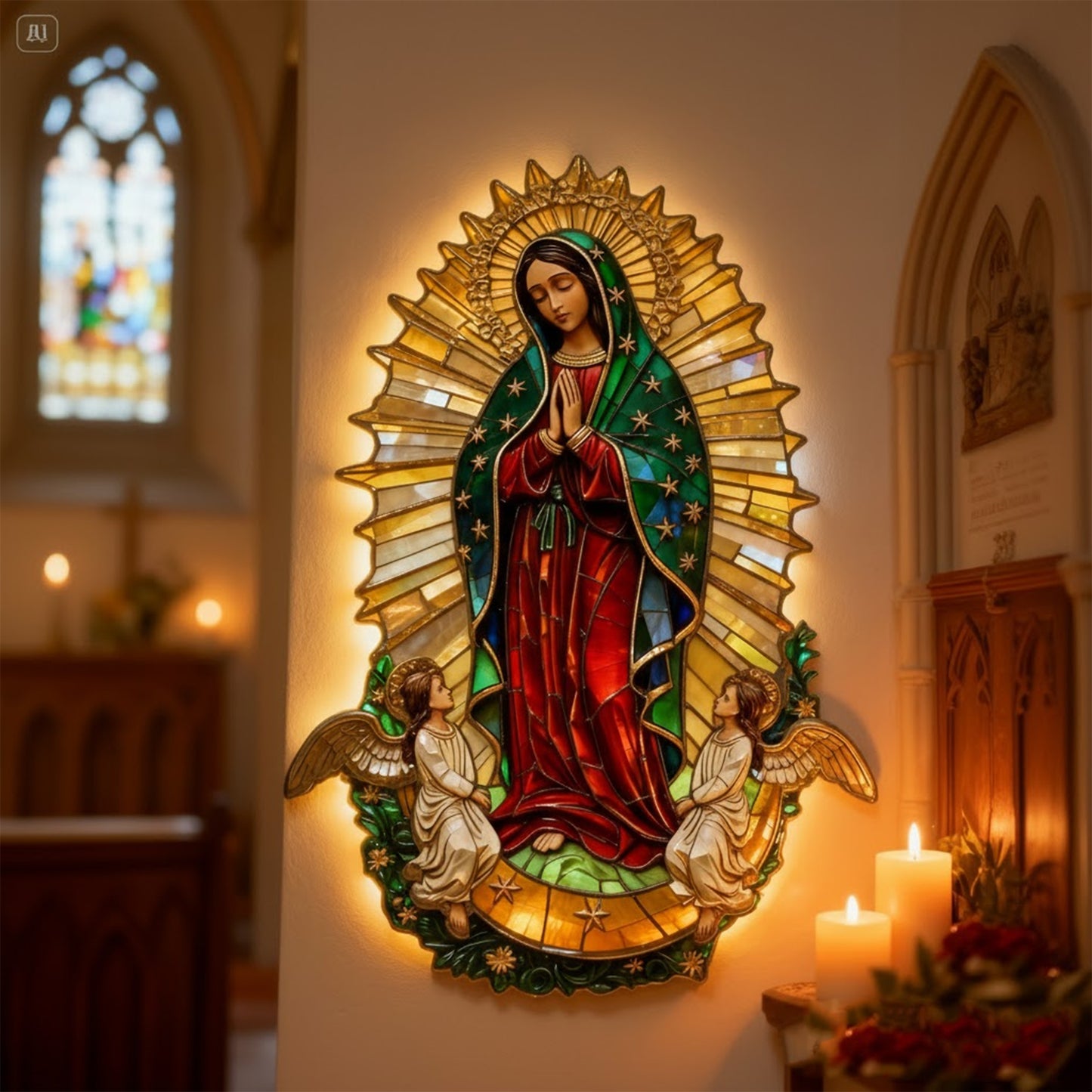 Notre-Dame de Guadalupe - Enseigne lumineuse LED chrétienne en acrylique