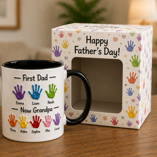 Premier Papa, Maintenant Papi - Tasse Accent Personnalisée avec Boîte Cadeau