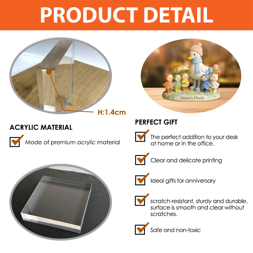 Cadeau « La bande de grand-mère » pour maman, mamie - Plaque acrylique personnalisée en forme de grand-mère