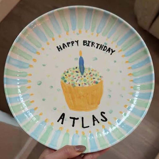 Happy Birthday - Personalized Birthday Ceramic Round Plate