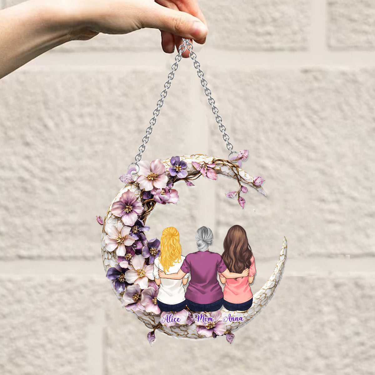 Best Mom Ever - Personalized Mother Window Hanging Suncatcher Ornament