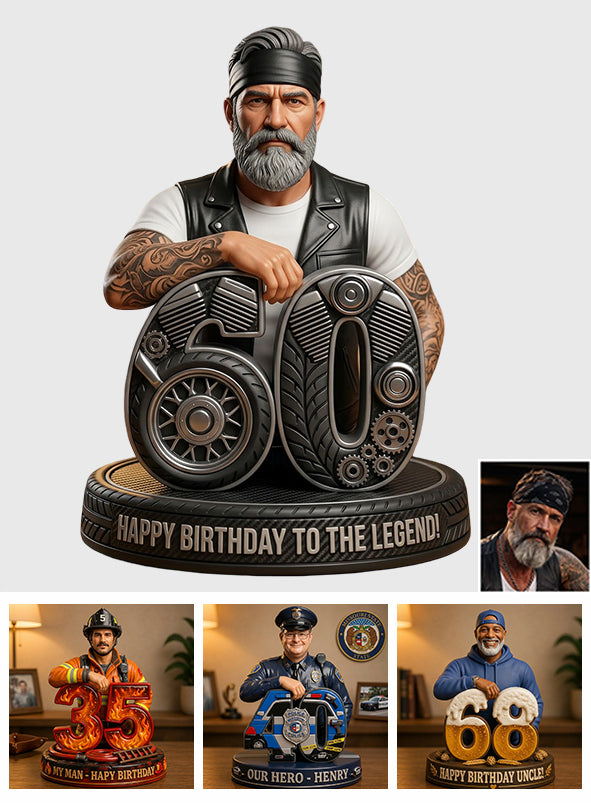 Célébration d'anniversaire photo personnalisée - Figurine 3D premium