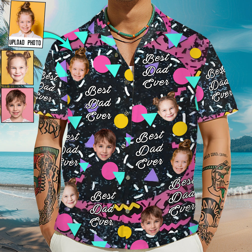 Meilleur papa du monde - Chemise hawaïenne personnalisée pour papa