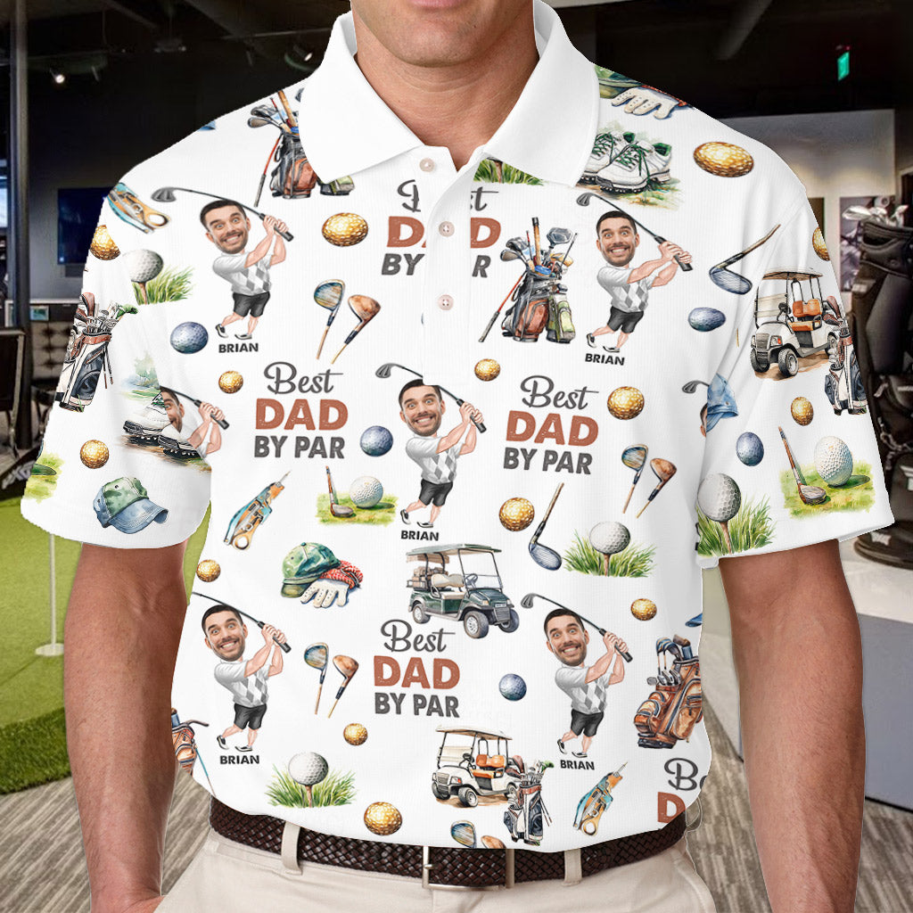 Best Golf Dad By Par - Personalized Golf Polo Shirt