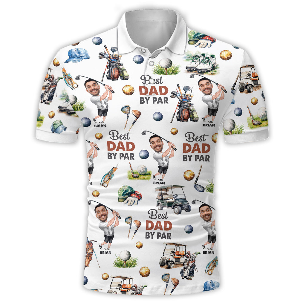 Best Golf Dad By Par - Personalized Golf Polo Shirt