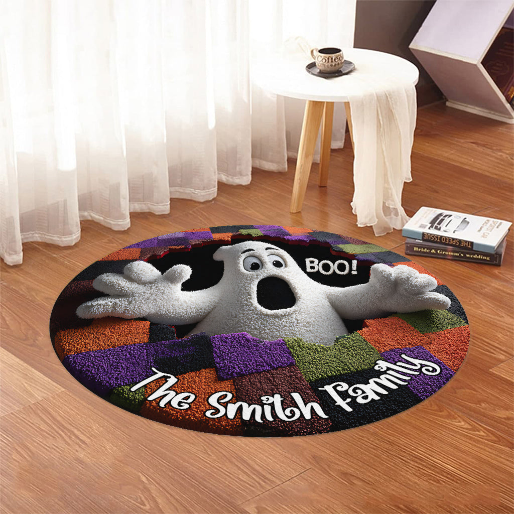 Bouh ! - Tapis rond familial personnalisé