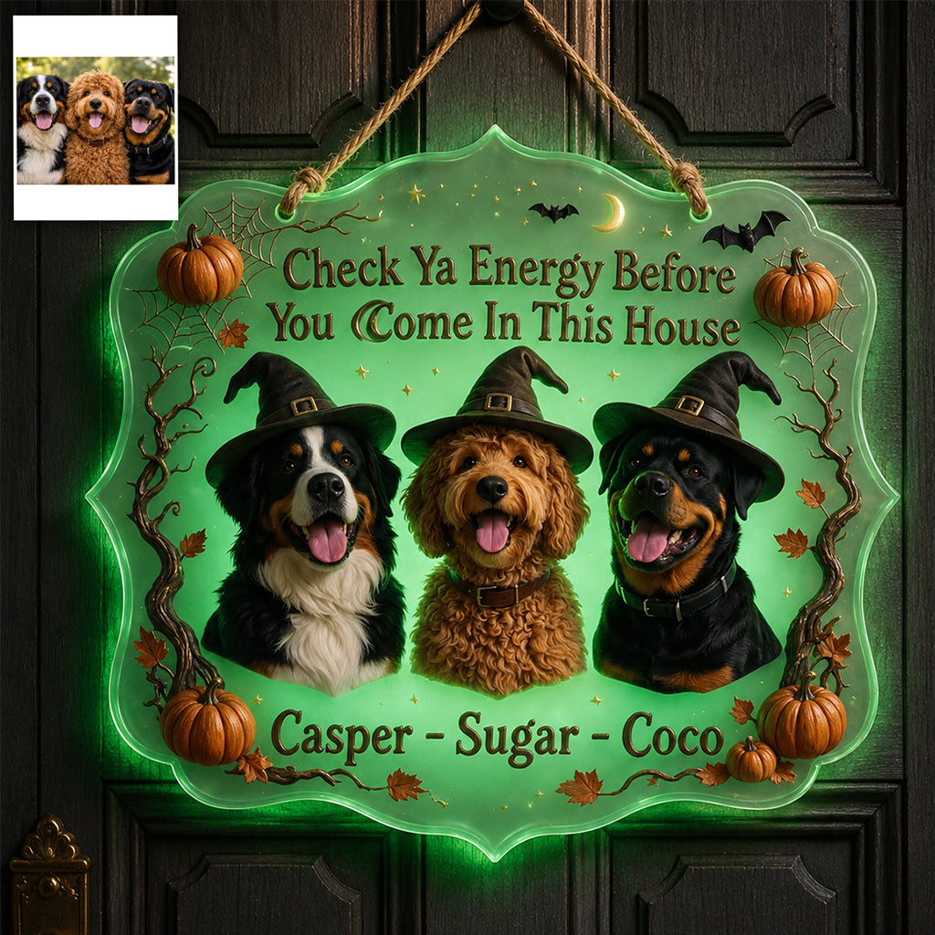 Happy Halloween - Personalized Dog Luminous Acrylic Sign