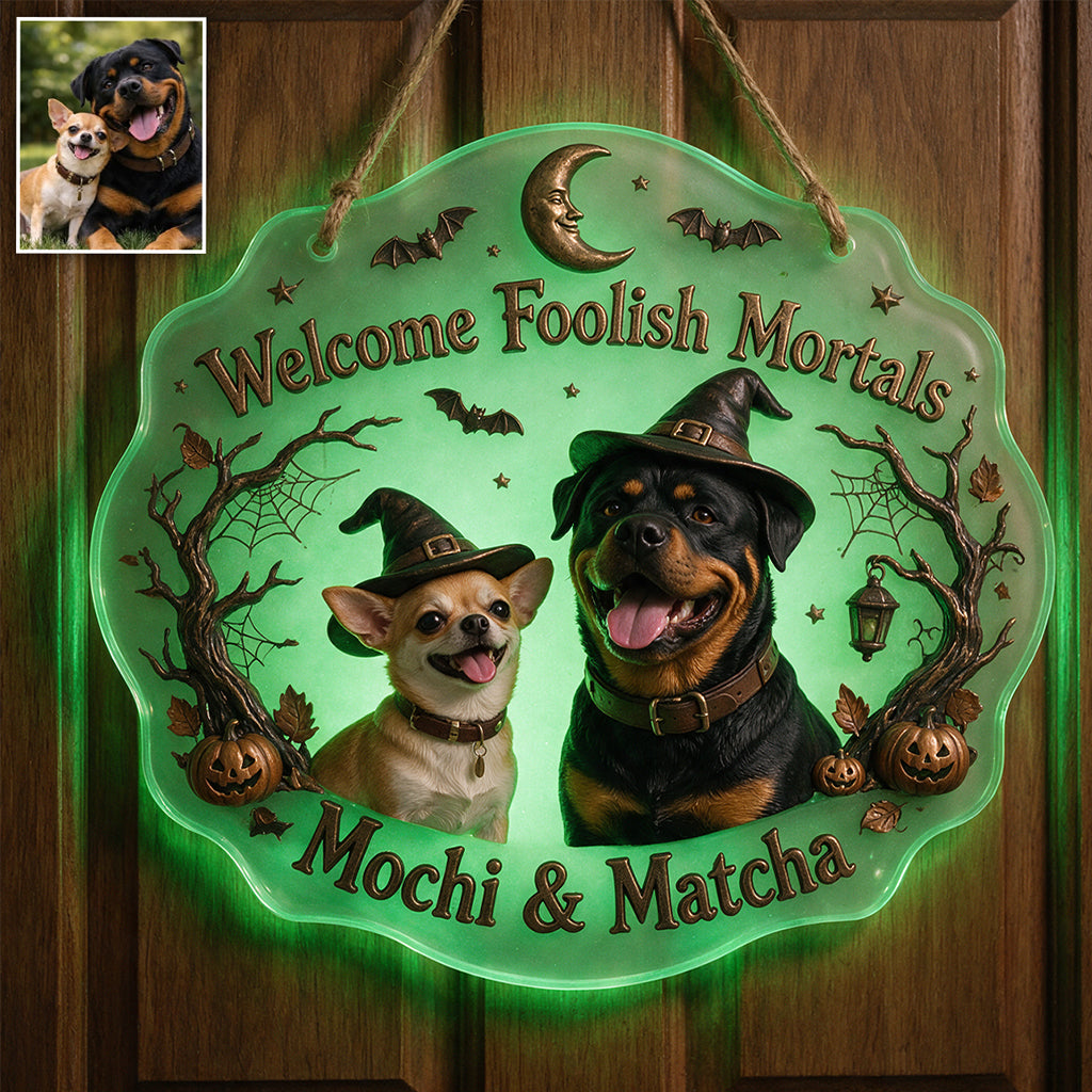 Happy Halloween - Personalized Dog Luminous Acrylic Sign