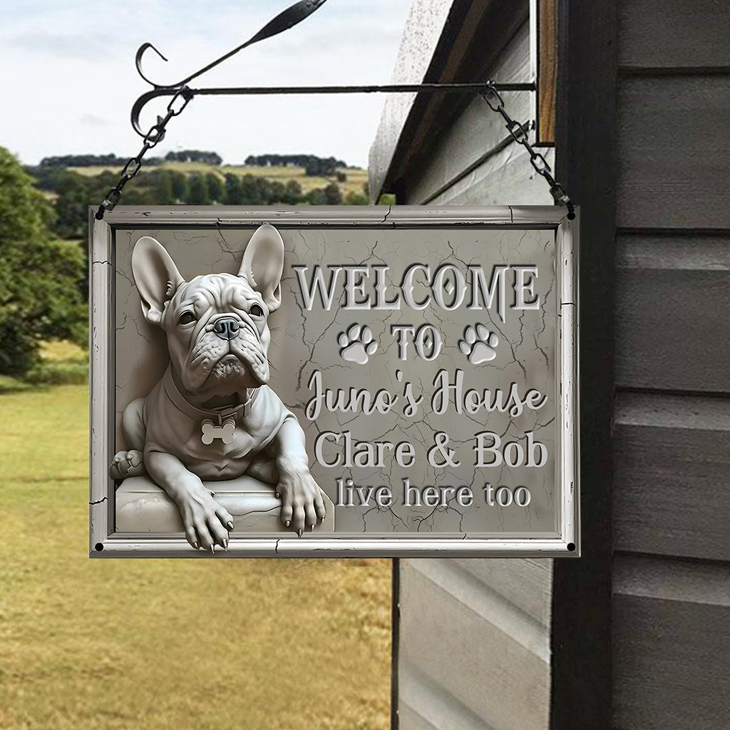 Welcome To Dog's House - Personalized Dog Rectangle Metal Sign