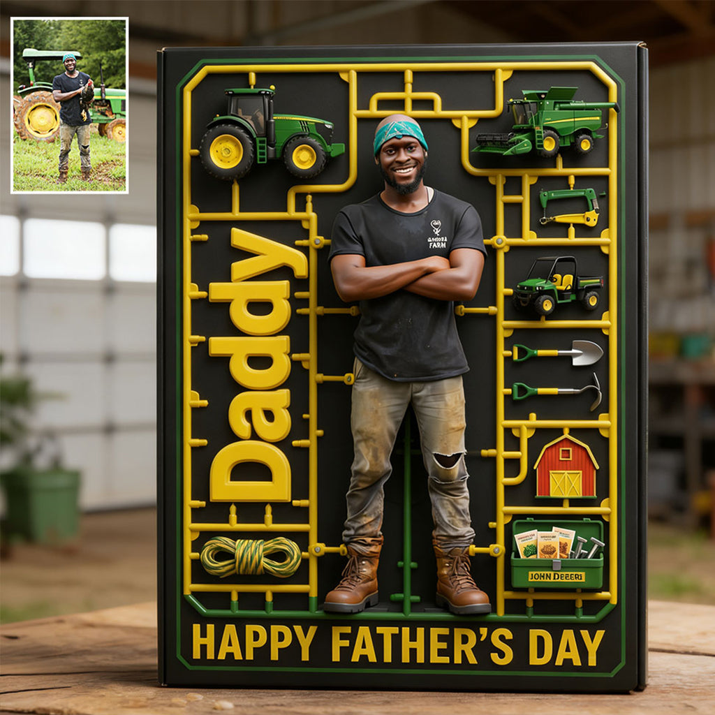 Papa Agriculteur - Plaque Acrylique Personnalisée en Forme Unique