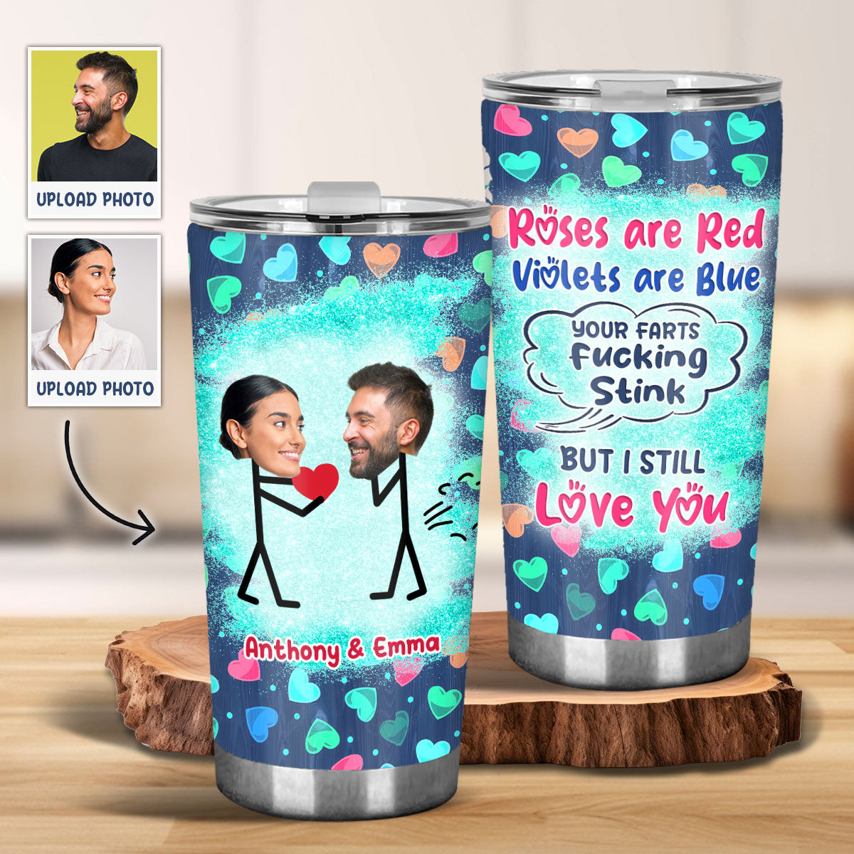Gobelet personnalisé pour couple avec photo humoristique intégrée