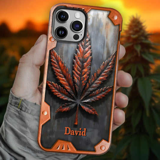 Superbe coque de téléphone personnalisée avec motif feuille et cannabis