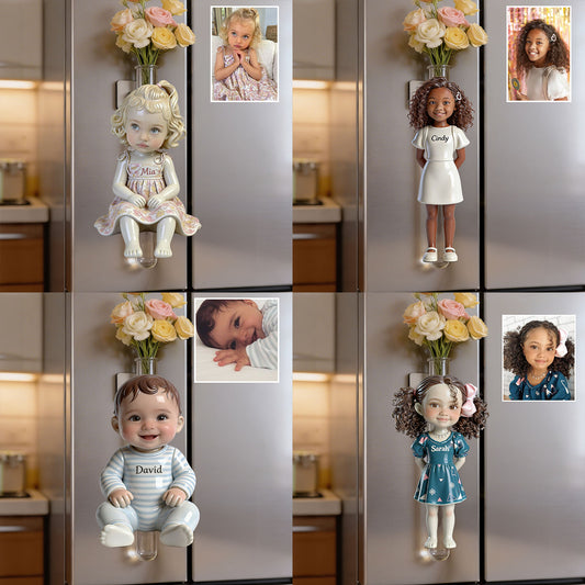 Any Kid Photo - Personalized Kid Magnetic Flower Vase
