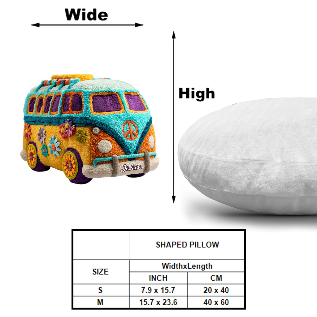 Coussin personnalisé Hippie Souls en forme de hippie