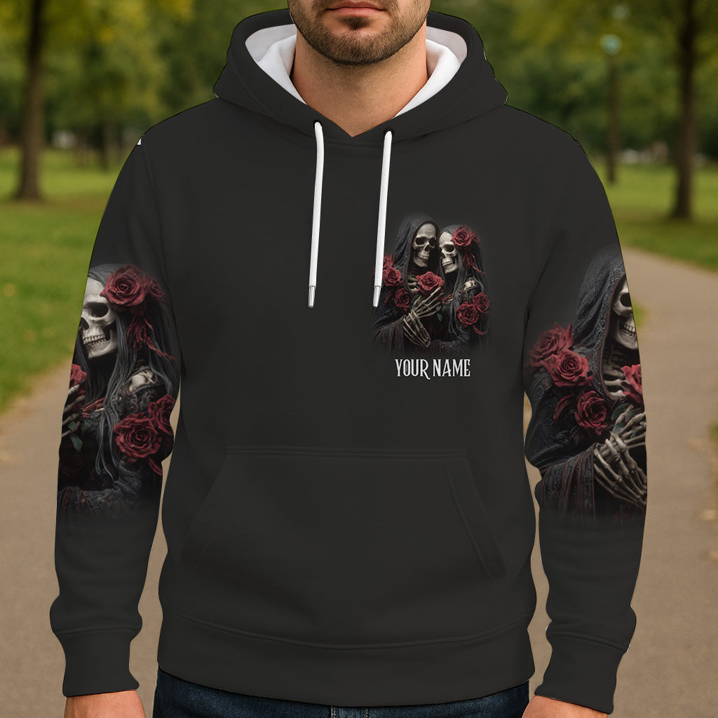 Jusqu'à ce que la mort nous sépare - T-shirt personnalisé avec tête de mort