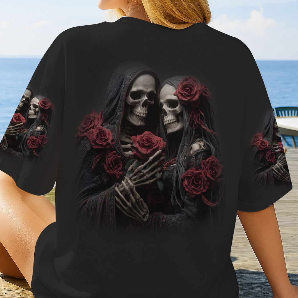 Jusqu'à ce que la mort nous sépare - T-shirt personnalisé avec tête de mort