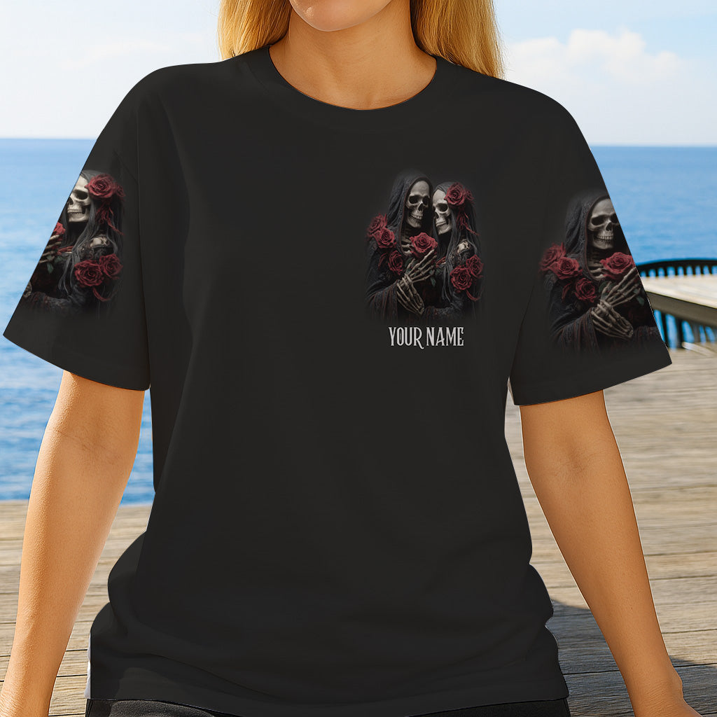 Jusqu'à ce que la mort nous sépare - T-shirt personnalisé avec tête de mort