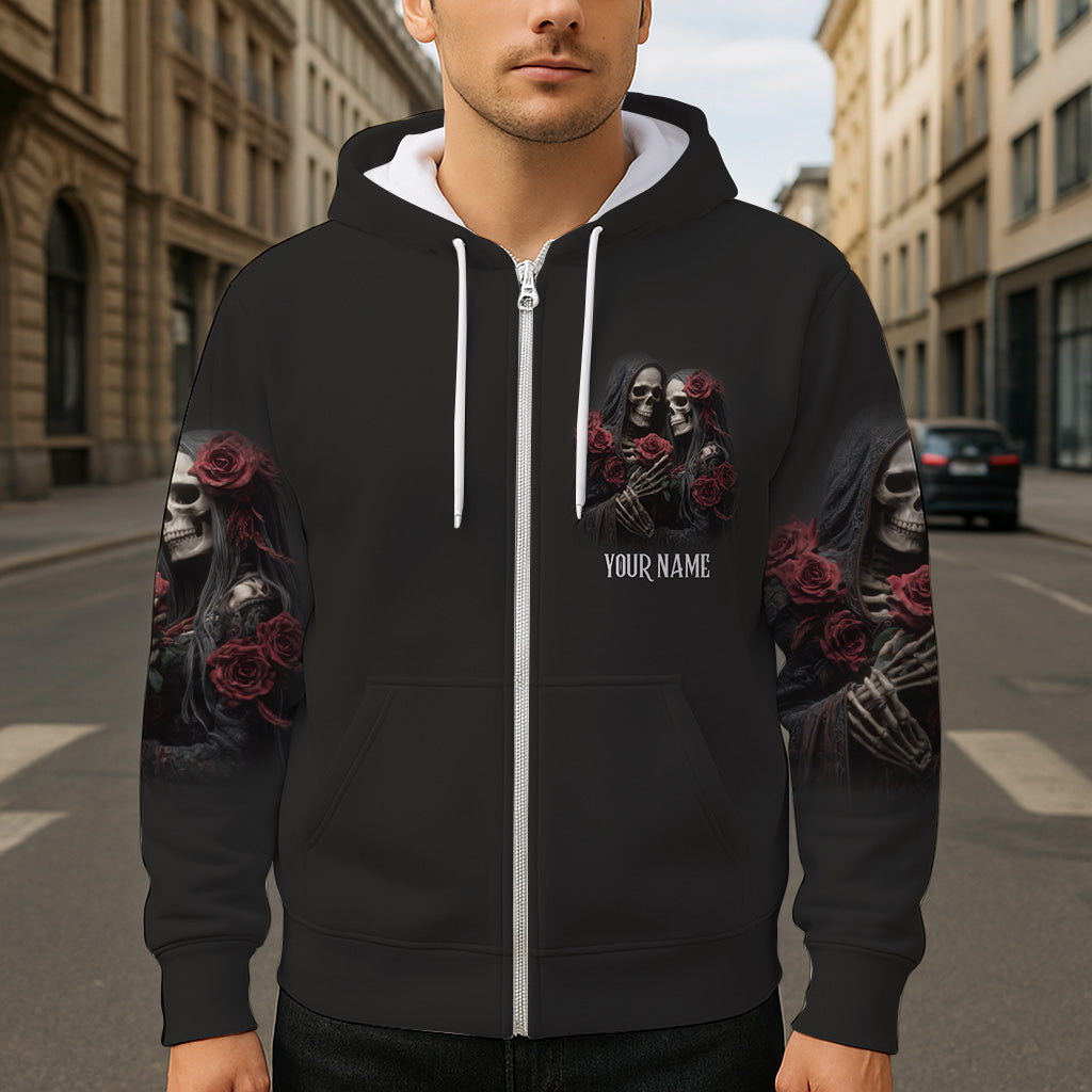 Jusqu'à ce que la mort nous sépare - T-shirt personnalisé avec tête de mort