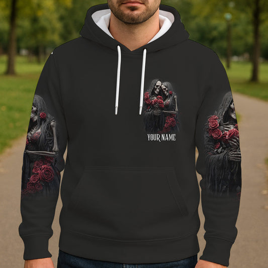Jusqu'à ce que la mort nous sépare - T-shirt personnalisé avec tête de mort