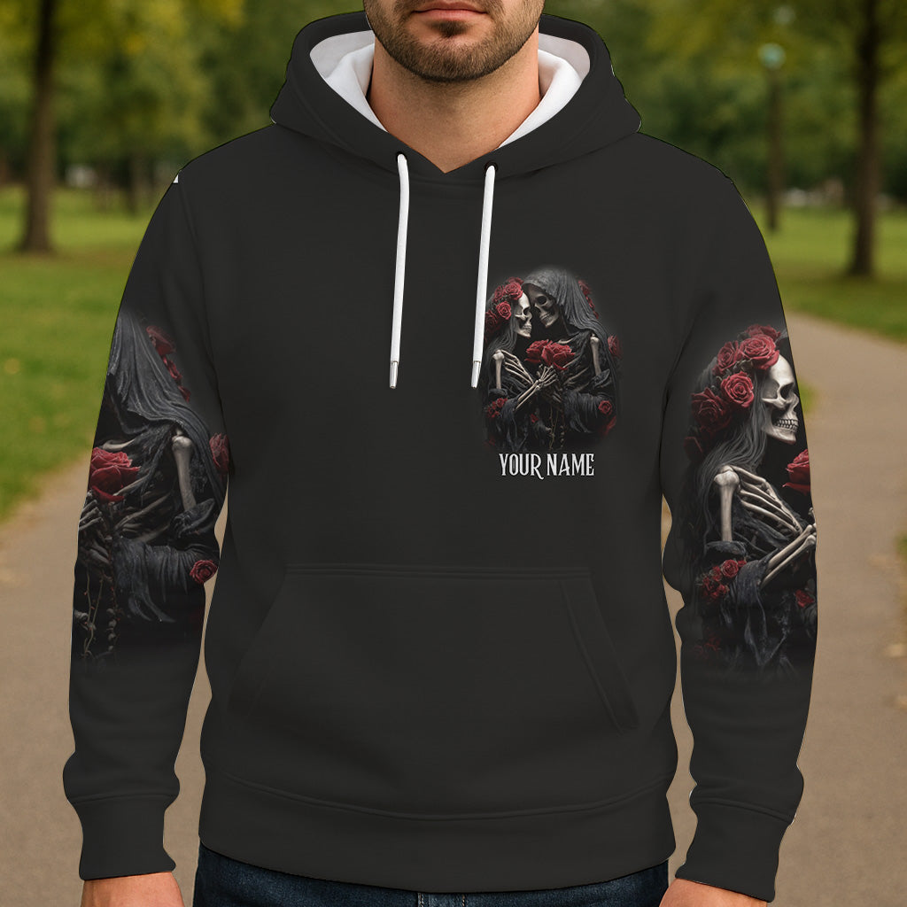 Jusqu'à ce que la mort nous sépare - T-shirt personnalisé avec tête de mort