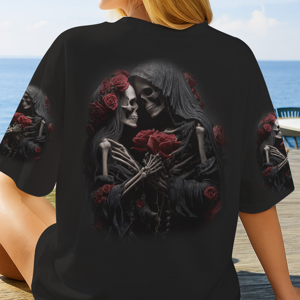 Jusqu'à ce que la mort nous sépare - T-shirt personnalisé avec tête de mort
