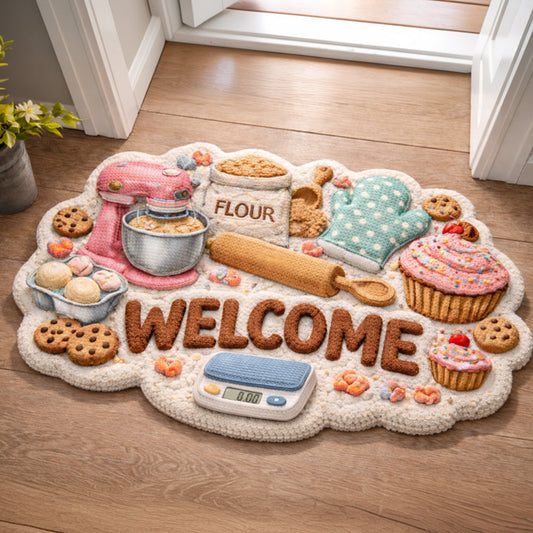 Tapis de bienvenue sur le thème de la pâtisserie, décoration d'intérieur sur le thème de la pâtisserie - Paillasson/tapis de porte personnalisé en forme de pâtisserie