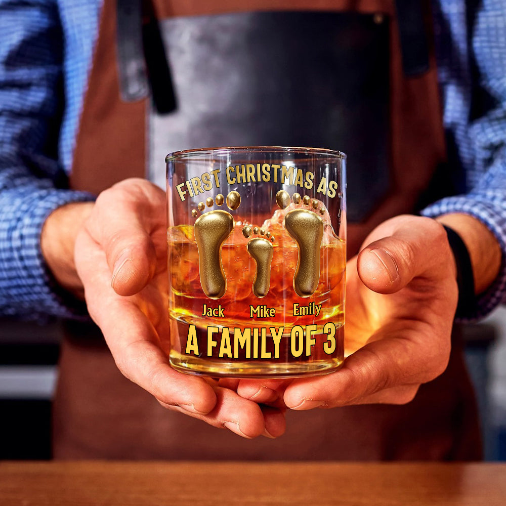 First Christmas As Daddy/ Family Of.../ Father Of... - Personalized Father Whiskey Glass