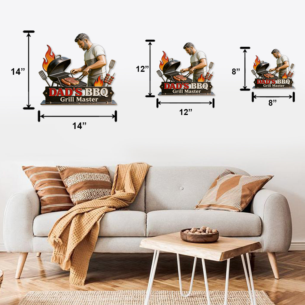 Dad Grandpa BBQ Metal Yard Sign - Personalized Father Cut Metal Sign